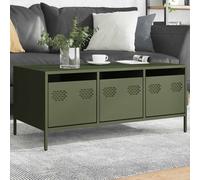 vidaXL Coffee Table Olive Green 101.5x50x43.5 cm Cold-rolled Steel