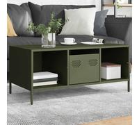 vidaXL Coffee Table Olive Green 101.5x50x43.5 cm Cold-rolled Steel