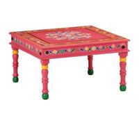 Vidaxl Coffee Table Pink Hand Painted Solid Wood Mango