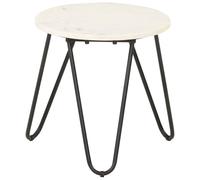 vidaXL Coffee Table Real Stone with Marble Texture White 40x40x40 cm End Desk