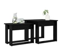 vidaXL Coffee Table Set 2 pcs Black Oak Engineered Wood, Living Room, Rectangular Coffee Table Set, Modern Design, 2-Piece, Functional Nesting for Home Decor