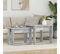 vidaXL Coffee Table Set 2 pcs Concrete Grey Engineered Wood, Living Room, Rectangular Coffee Table Set, Modern Design, 2-Piece, Functional Nesting for Home Decor