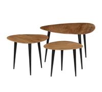 vidaXL Coffee Table Set 3 Pieces Solid Acacia Wood, Brown