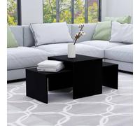 Vidaxl Coffee Table Set Black 100X48X40 Cm Engineered Wood, Black