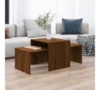vidaXL Coffee Table Set Brown Oak 100x48x40 cm Engineered Wood