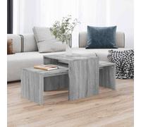 vidaXL Coffee Table Set Grey Sonoma 100x48x40 cm Engineered Wood UK