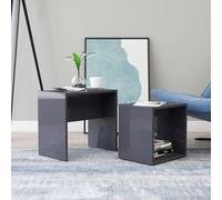 Vidaxl Coffee Table Set High Gloss Grey 48X30X45 Cm Engineered Wood