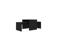 vidaXL Coffee Table Set in Black, Made of Engineered Wood, Size 100x48x40 cm, Versatile Usage, Space-Saving Design, Modern Style Living Room Furniture