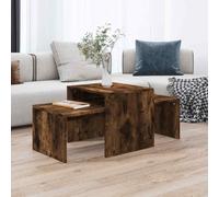vidaXL Coffee Table Set Smoked Oak 100x48x40 cm Engineered Wood