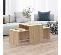 Vidaxl Coffee Table Set Sonoma Oak 100X48X40 Cm Engineered Wood