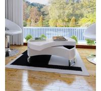 vidaXL Coffee Table Shape-adjustable High Gloss White Living Room Furniture