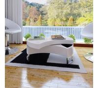 vidaXL Coffee Table Shape-adjustable High Gloss White Living Room Furniture