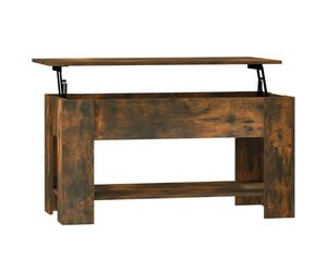vidaXL Coffee Table Side Sofa Couch Centre Accent End Tea Telephone Rising Tabletop Table with Hidden Compartment Smoked Oak Engineered Wood
