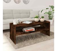 vidaXL Coffee Table Smoked Oak 100x40x40 cm Engineered Wood UK