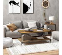 vidaXL Coffee Table Smoked Oak 100x50x40 cm Engineered Wood 01 UK HOT