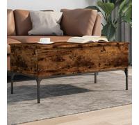 Vidaxl Coffee Table Smoked Oak 100X50X45 Cm Engineered Wood And Metal