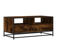 vidaXL Coffee Table Smoked Oak 100x50x45 cm Engineered Wood and Metal