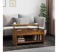 Modern Smoked Oak Engineered Wood Lift-Top Coffee Table 102x50x52.5 cm, Storage