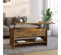vidaXL Coffee Table Smoked Oak 80x50x40 cm Engineered Wood, Brown