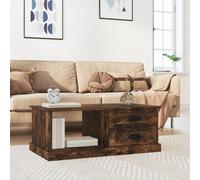 vidaXL Coffee Table Smoked Oak 90x50x35 cm Engineered Wood