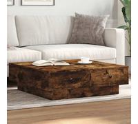 Vidaxl Coffee Table Smoked Oak 90X90X28 Cm Engineered Wood