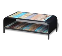 Coffee Couch Side Table Desk Stand with Wheels/Castors Solid Reclaimed Wood