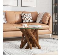 vidaXL Coffee Table Solid Teak Driftwood 60 cm