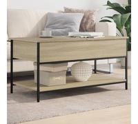 vidaXL Coffee Table Sonoma Oak 100x50x50 cm Engineered Wood and Metal