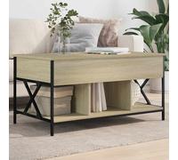 vidaXL Coffee Table Sonoma Oak 100x55x50 cm Engineered Wood and Metal