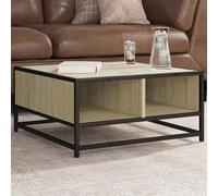vidaXL Coffee Table Sonoma Oak 60.5x60.5x30 cm Engineered Wood and Metal