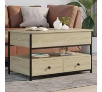 vidaXL Coffee Table Sonoma Oak 85x50x50 cm Engineered Wood and Metal