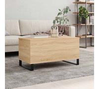 Coffee Table Sonoma Oak Engineered Wood Metal 90x44.5x45 cm Lift-Top Storage Box