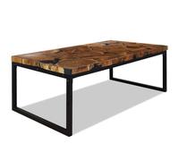 vidaXL Coffee Table Teak Resin 110x60x40 cm Black and Brown UK HOT