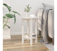 vidaXL Coffee Table White Ø 40x60 cm Solid Wood Pine UK GF0