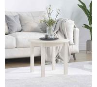 vidaXL Coffee Table White 脴 55x45 cm Solid Wood Pine UK HOT