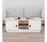 vidaXL Coffee Table White 100x50x35 cm Solid Wood Pine UK