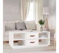Coffee Table White 100x50x41 cm Solid Wood Pine GHB