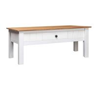 vidaXL Coffee Table White 100x60x45 cm Solid Pine Wood Panama Range