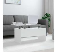 vidaXL Coffee Table White 102x50.5x46.5 cm Engineered Wood UK