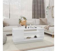 vidaXL Coffee Table White 102x55x43 cm Engineered Wood UK