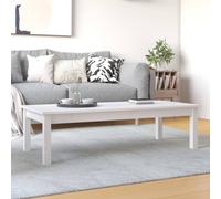 Coffee Table Solid Pinewood White 110x50x30 cm Rustic Minimalist Design Handmade