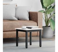 Coffee Table White Solid Pine Wood 40x40x36 cm Minimalist Metal Legs Indoor 80kg
