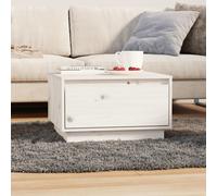 vidaXL Coffee Table White 55x56x32 cm Solid Wood Pine UK