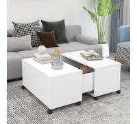 Vidaxl Coffee Table White 75X75X38 Cm Engineered Wood, White