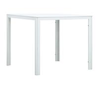 vidaXL Coffee Table White HDPE Wood Look Garden Backyard Outdoor Furniture