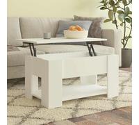 vidaXL Coffee Table White 79x49x41 cm Engineered Wood