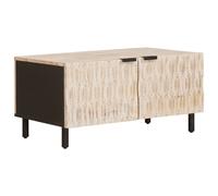 Coffee Table White 80 x 50 x 40 cm Solid Mango Wood