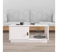 vidaXL Coffee Table White 80x50x35.5 cm Solid Wood Pine
