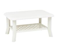 vidaXL Coffee Table White 90cm Plastic Couch Side End Outdoor Garden Stand