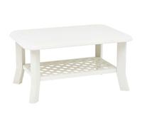 vidaXL Coffee Table White 90cm Plastic Couch Side End Outdoor Garden Stand